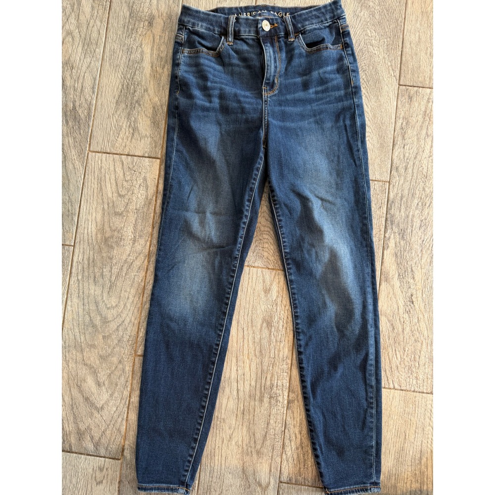 American Eagle Curvy‎ High-Rise Jegging Womens 4 Regular Dark Blue Stretch Jeans